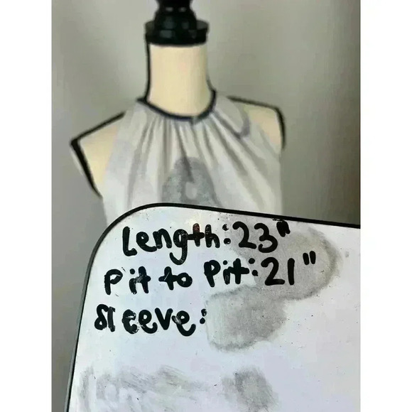 Ramy Brook Women's 100% Silk Halter Blouse Abstract Sleeveless Lined M Gray - Picture 12 of 12